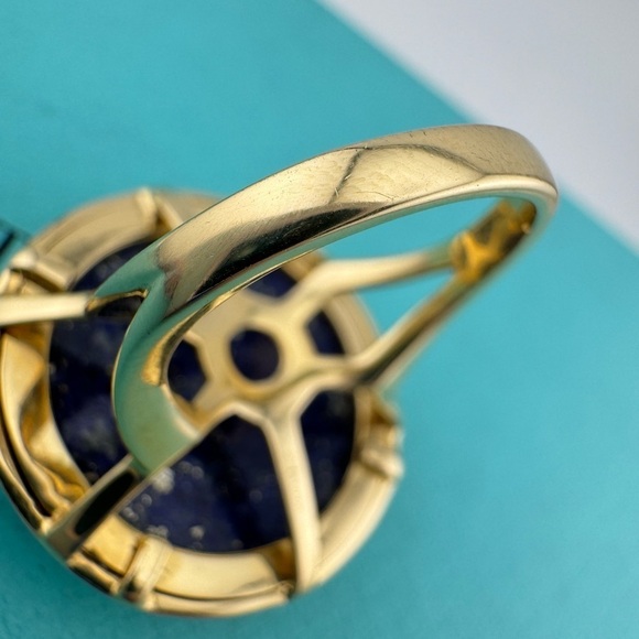 RARE Tiffany & Co. 18k Paloma's. Zellige Cocktail Ring with Lapis Lazuli Size 7 - Picture 10 of 10